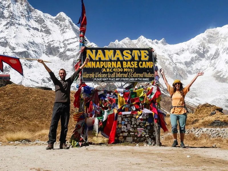 Lauren & Craig during their trekking trip to Annapurna Base Camp in Nepal